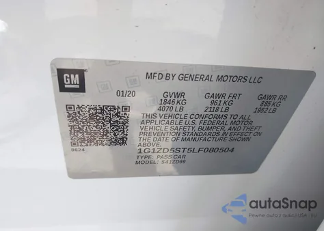 2020 Chevrolet Malibu Fwd Lt from USA, damaged, VIN 1G1ZD5ST5LF080504